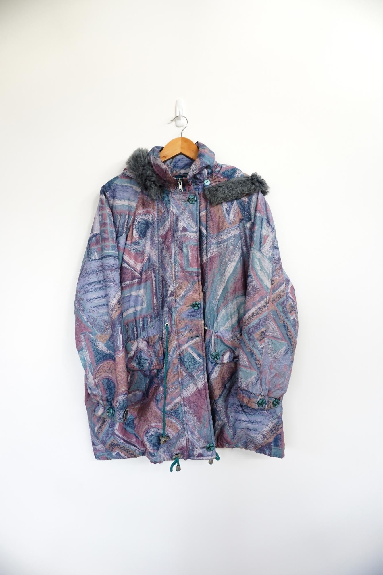 Furry Hood Vintage Ski Jacket