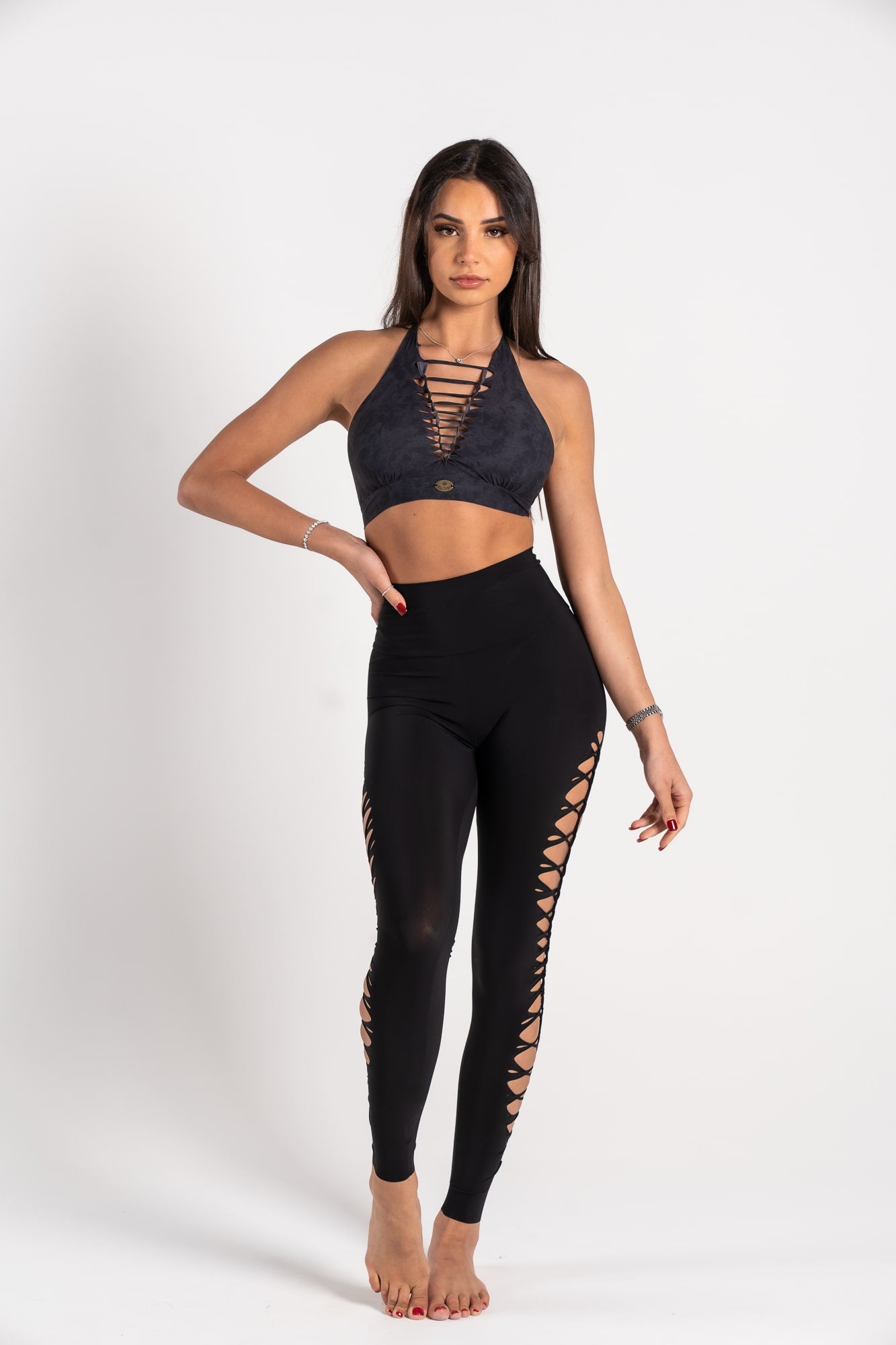 Festival Cutout Leggings - Black