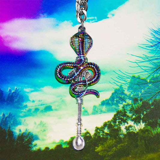 Rainbow Cobra Tiny Spoon Necklace