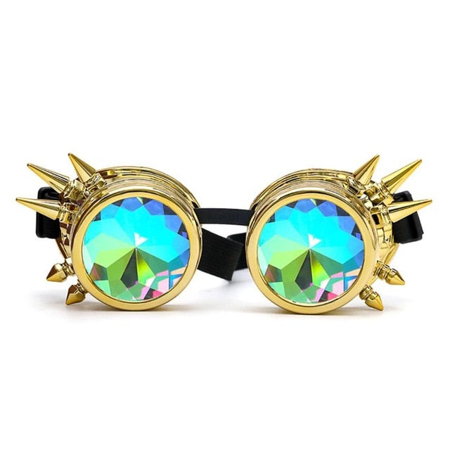 front gold kaleidoscope goggles